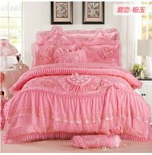 pink heart shaped luxury bedding set