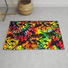 psychedelic hippy tie dye rug by