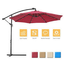 10 ft patio outdoor umbrella with solar