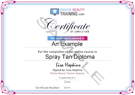 certificate beauty training