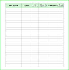Household Inventory List Template 9 Home Inventory Templates