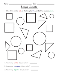 Print a set of shapes flashcards, or print some for you to colour in and write the words! Shape Jumble Worksheet Education Com