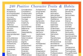 Printables List Of Positive Personality Character Traits