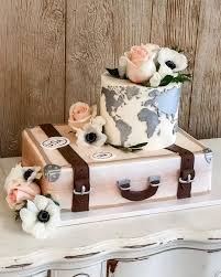 travel themed wedding cakes