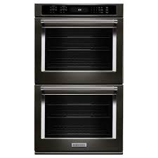Kitchenaid 30 Black Stainless Convection Double Wall Oven