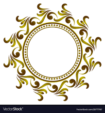 golden round frame royalty free vector