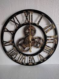 Og Iron Black Gear Wall Clock For