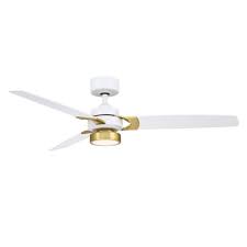 matte white and br ceiling fan