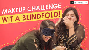 funny blindfold makeup challenge