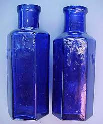 19th Century Antique Glass Bottles Of