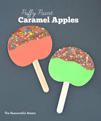 Puffy Paint Caramel Apple Craft For