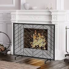 Single Panel Fireplace Screen Solid