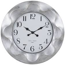 Distressed Pewter Wavy Wall Clock