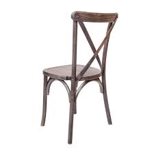 fruitwood with gray lines crossback chair