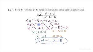 denominator in a quadratic equation