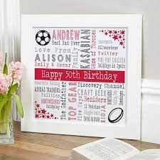 50th birthday personalized gift ideas