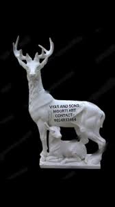 White Marble Deer Statue Outdoor Size