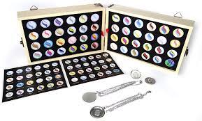 Amazon.com: Set of 48 Pokemon Mega Stone Replaceable Charm Discs with 2  Magnet Pin Bases, 2 Magnet Pendant Bases & 2 Necklaces in a Pine Wood Box :  Ropa, Zapatos y Joyería