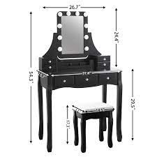 veikous 31 4 in black makeup vanity in