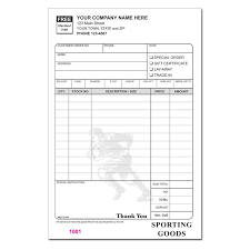 Sporting Goods Receipt Form Invoice Sales Receipt For