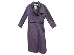 Burberry Trench Coats Prune Cotton Wool