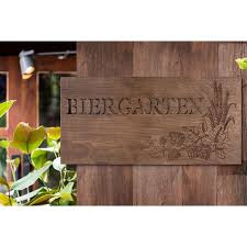 Wooden Sign Madera Beer Garden Vkf