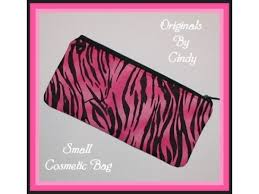 pink zebra makeup bag pink and black
