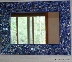 Blue Moon Stained Glass Mosaic Mirror