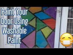 fun craft painting stained glass door