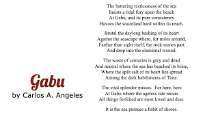 Gabu by carlos angeles message / poem analysis gabu docx poem analysis gabu by carlos angeles carlos a angeles born on in tacloban city preparing for and passing the exam means you have the level of english that's needed to study or work in a very senior professional or academic. Gabu By Carlos Angeles What Does The Poem Gabu By Carlos Angeles Talk About Can You Help Me I Struggle Interpretation Quora Te Acordaras De Mi Carlos Romero El Potrillo
