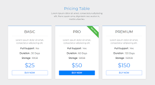 freebie beautiful pricing table with