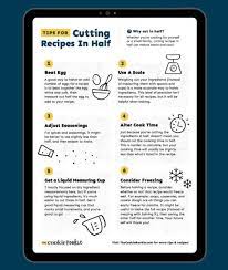 how to cut recipes in half chart