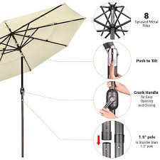 9 Ft 3 Tier Patio Umbrella With Solar