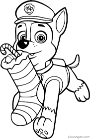 You can print or color them online at getdrawings.com for absolutely free. Chase Holds The Christmas Stocking Coloring Page Coloringall