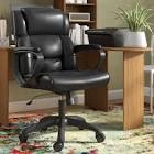Overturf Mid-Back Genuine Leather Executive Chair Symple Stuff