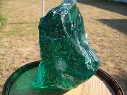 Slag Glass Rock Chunk Clear Green Like