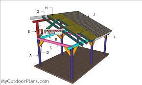 12x20 Outdoor Pavilion Lean To Roof