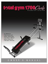 total gym 1700 club owner s manual pdf