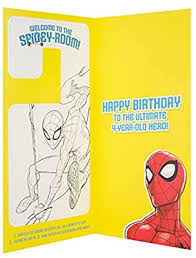 Snoopy printable birthday cards for everyone to enjoy! Hallmark Medium Badge Spiderman 4th Birthday Card Birthday