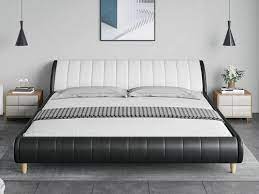 King Size Faux Leather Upholstered Bed