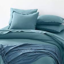 pure linen solid teal king duvet cover