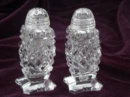 vintage cut glass salt pepper shakers