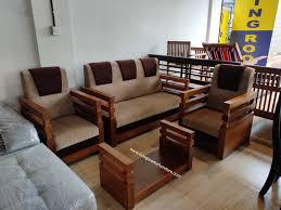 rectangular teak wood sofa set for