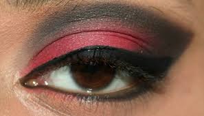 stunning red and black eye makeup