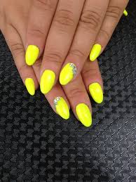 Glam and glits nail design on instagram: Neon Yellow Tips Nail Art