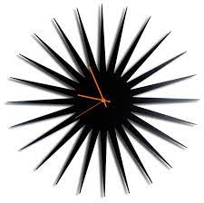 Mcm Starburst Clock Black Midcentury