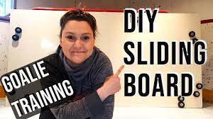 diy sliding board for hockey goalies