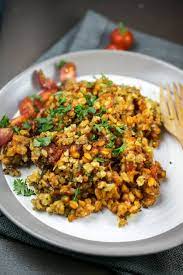 baked farro with tomato and herbs yup