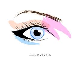crayon eye makeup vector