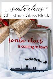 Santa Claus Glass Block